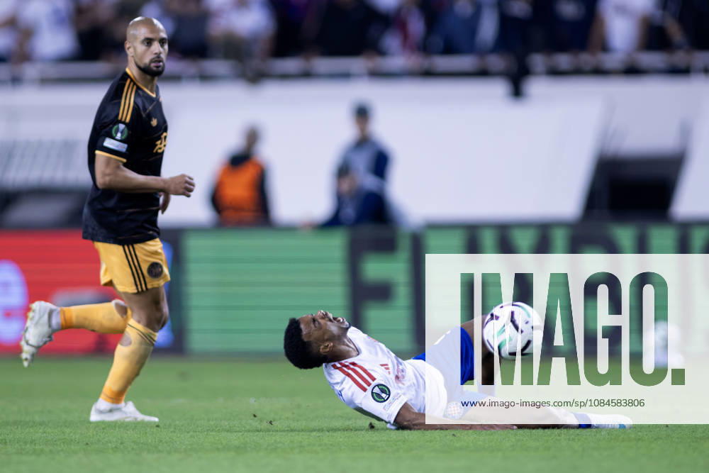 HNK Hajduk Split player Dallison de Almeida 9 is fouled during the UEFA Conference League match between HNK Hajduk Split (CRO) and AFC Ajax Amsterdam (NL) at Poljud Stadium. Split Croatia - ZUMAp210 20261015_zsp_p210_052