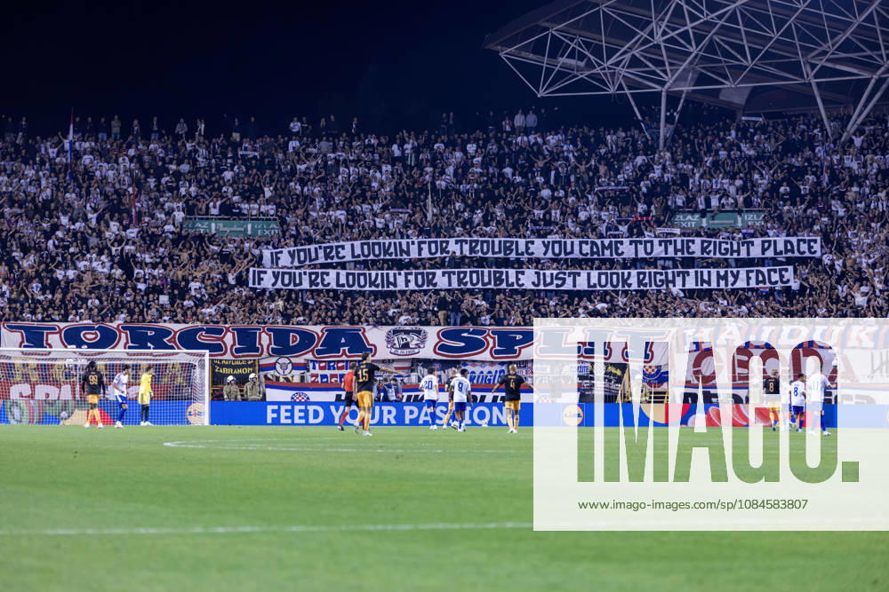 Torcida, Hajduk Split supporters, during the during the UEFA Conference League match between HNK Hajduk Split (CRO) and AFC Ajax Amsterdam (NL) at Poljud Stadium. Split Croatia - ZUMAp210 20261015_zsp_p210_053
