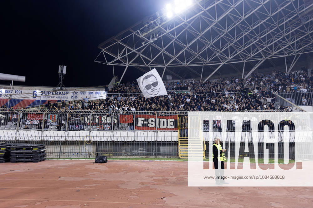 Ajax supporters during the UEFA Conference League match between HNK Hajduk Split (CRO) and AFC Ajax Amsterdam (NL) at Poljud Stadium. Split Croatia - ZUMAp210 20261015_zsp_p210_059
