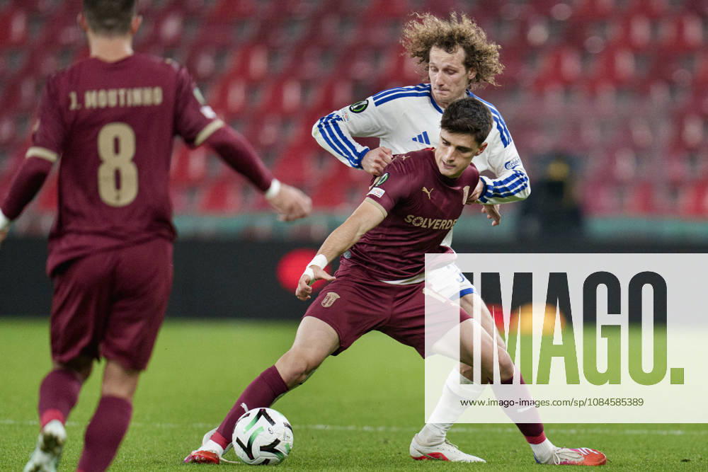 DENMARK: Conference League: FC Copenhagen - SC Braga DENMARK: Conference League: FC Copenhagen - SC Braga SC Braga s Pau Victor and FCK s Alex Kral during the UEFA Conference League match between FC Copenhagen and SC Braga at Parken in Copenhagen on Thursday, October 15, 2026. Photo: Liselotte Sabroe Ritzau Scanpix , Copenhagen Denmark