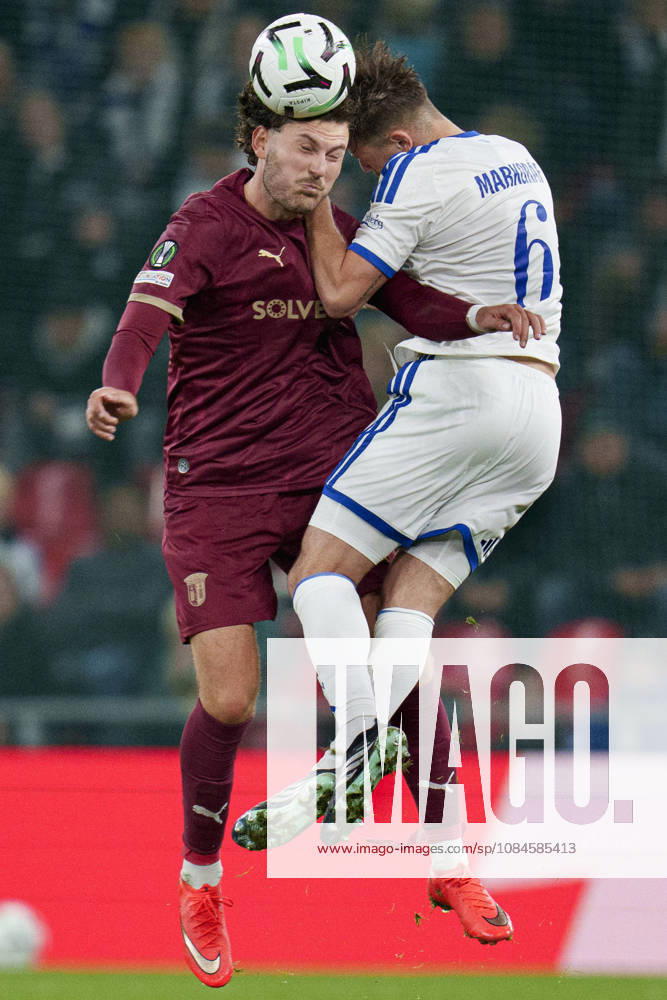 DENMARK: Conference League: FC Copenhagen - SC Braga DENMARK: Conference League: FC Copenhagen - SC Braga SC Braga s Jonas Wind and FCK s Akos Markgraf during the UEFA Conference League match between FC Copenhagen and SC Braga at Parken in Copenhagen on Thursday, October 15, 2026. Photo: Liselotte Sabroe Ritzau Scanpix , Copenhagen Denmark