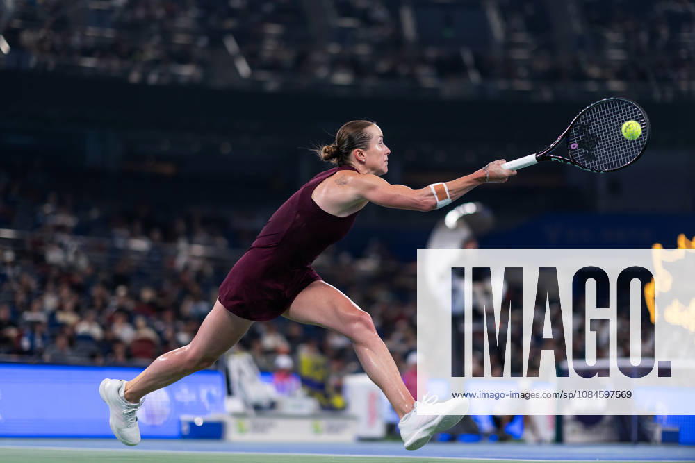 Elina Svitolina of Ukraine seen in action with Sonay Kartal of UK (Not in view) during the Wuhan Open final match at the Optics Valley International Tennis Center. Sonay Kartal defeated Elina Svitolina with a score of 6-2, 2-6, 6-4. Wuhan China - ZUMAs197 20261016_aaa_s197_126