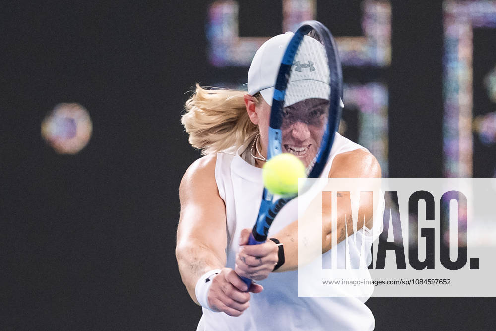 Sonay Kartal of UK seen in action with Elina Svitolina of Ukraine (Not in view) during the Wuhan Open final match at the Optics Valley International Tennis Center. Sonay Kartal defeated Elina Svitolina with a score of 6-2, 2-6, 6-4. Wuhan China - ZUMAs197 20261016_aaa_s197_135
