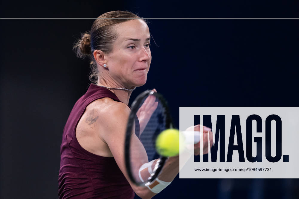Elina Svitolina of Ukraine seen in action with Sonay Kartal of UK (Not in view) during the Wuhan Open final match at the Optics Valley International Tennis Center. Sonay Kartal defeated Elina Svitolina with a score of 6-2, 2-6, 6-4. 2026 WTA, Tennis Damen Wuhan Open: Sonay Kartal - Elina Svitolin In China - 16 Oct - ZUMAs197 20261016_aaa_s197_133