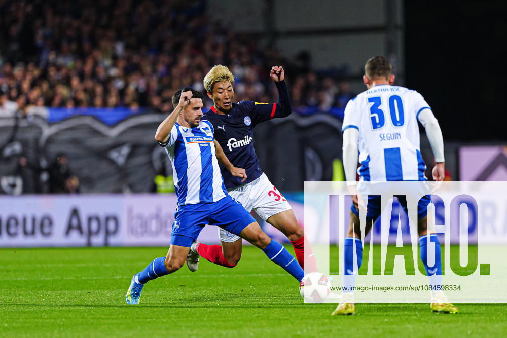 Josip Brekalo (Hertha BSC, 07), Hiroki Sekine (Holstein Kiel, 32) GER, Holstein Kiel vs. Hertha BSC, Fußball, 2. Bundesliga, Spieltag 08, Saison 2026 2027, 16.10.2026 DFL REGULATIONS PROHIBIT ANY USE OF PHOTOGRAPHS AS IMAGE SEQUENCES AND OR QUASI-VIDEO GER, Holstein Kiel vs. Hertha BSC, Fußball, 2. Bundesliga, Spieltag 08, Saison 2026 2027, 16.10.2026 Kiel