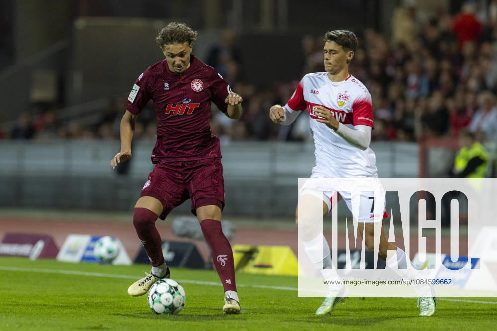 3. Liga, Fortuna Köln - VfB Stuttgart U21, U 21 16.10.2026 Maximilian Fischer (Fortuna Köln, 3), Lauri Penna (VfB Stuttgart U21, 7). 3. Liga, Fortuna Köln - VfB Stuttgart U21, 10. Spieltag, am 16.10.2026, Südstadion, Köln. DFB regulations prohibit any use of photographs as image sequences and or quasi-video