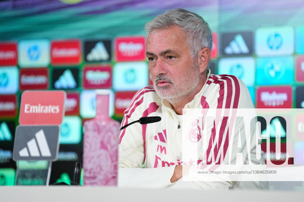 Jose Mourinho, head coach of Real Madrid, attends his press conference, PK, Pressekonferenz during the training day of Real Madrid ahead the Spanish League, LaLiga EA Sports, football match against Sevilla FC at Ciudad Deportiva Real Madrid on October 17, 2026, in Valdebebas, Madrid, Spain. Real Madrid Training And Press Conference - Laliga Ea Sports - ZUMAa181 20261017_zaa_a181_001