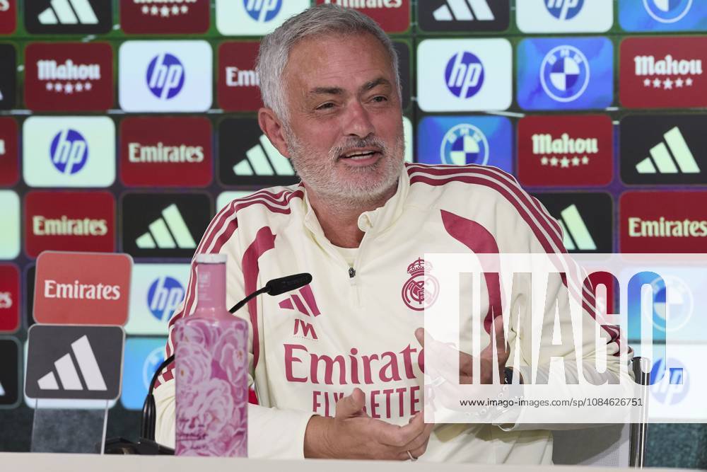 Coach Jose Mourinho (Real Madrid CF) attends a press conference, PK, Pressekonferenz on the eve of the LaLiga EA SPORTS 2026 2027 match between Real Madrid CF and Sevilla FC..Real Madrid CF is holding its final training session and press conference ahead of its ninth LaLiga game. LaLiga EA SPORTS 2026 2027 - Real Madrid CF Press Conference And Training Session In Madrid, Spain - 17 Oct 2026 - ZUMAs197 20261017_aaa_s197_031