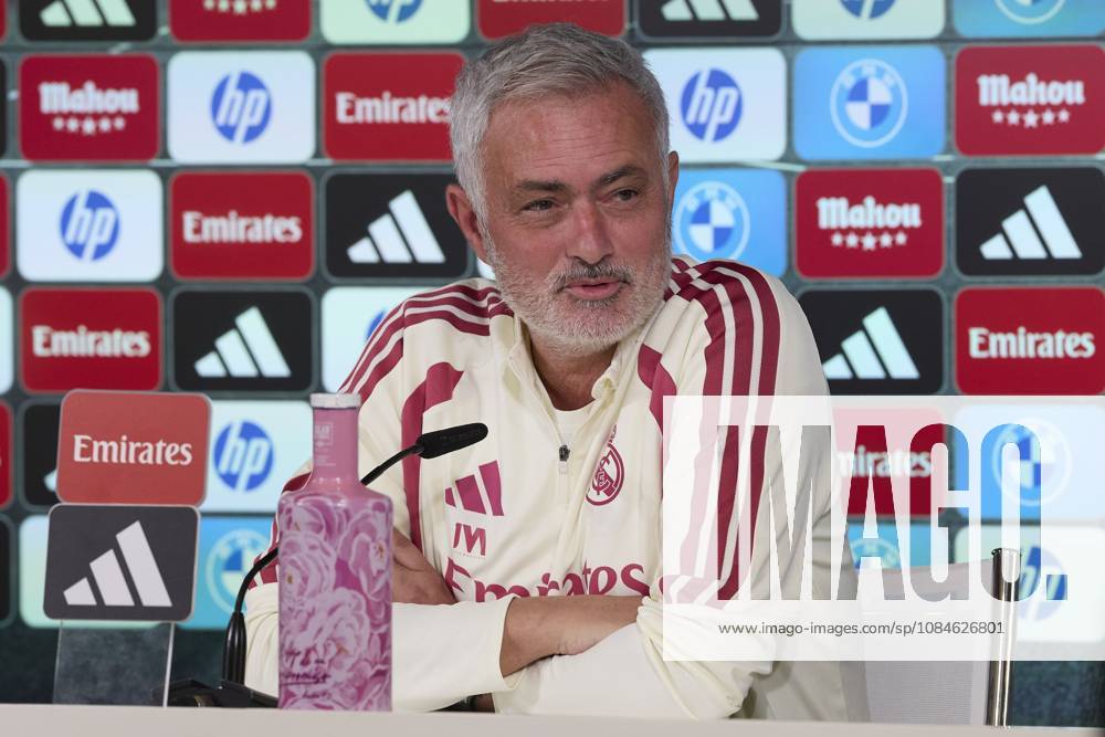 Coach Jose Mourinho (Real Madrid CF) attends a press conference, PK, Pressekonferenz on the eve of the LaLiga EA SPORTS 2026 2027 match between Real Madrid CF and Sevilla FC..Real Madrid CF is holding its final training session and press conference ahead of its ninth LaLiga game. LaLiga EA SPORTS 2026 2027 - Real Madrid CF Press Conference And Training Session In Madrid, Spain - 17 Oct 2026 - ZUMAs197 20261017_aaa_s197_041