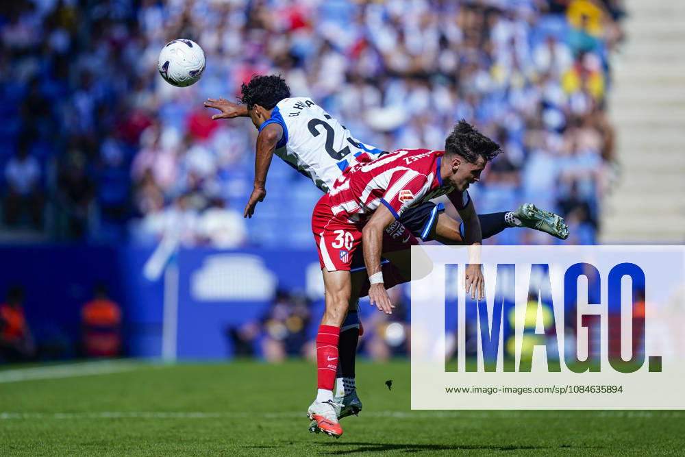 RCD Espanyol v Atletico de Madrid. La Liga EA Sports. Date 9 Omar El Hilali of RCD Espanyol and Daniel Martinez of Atletico de Madrid during the La Liga EA Sports match between RCD Espanyol and Atletico de Madrid played at RCDE Stadium on October 17, 2026 in Barcelona, Spain. Contributor