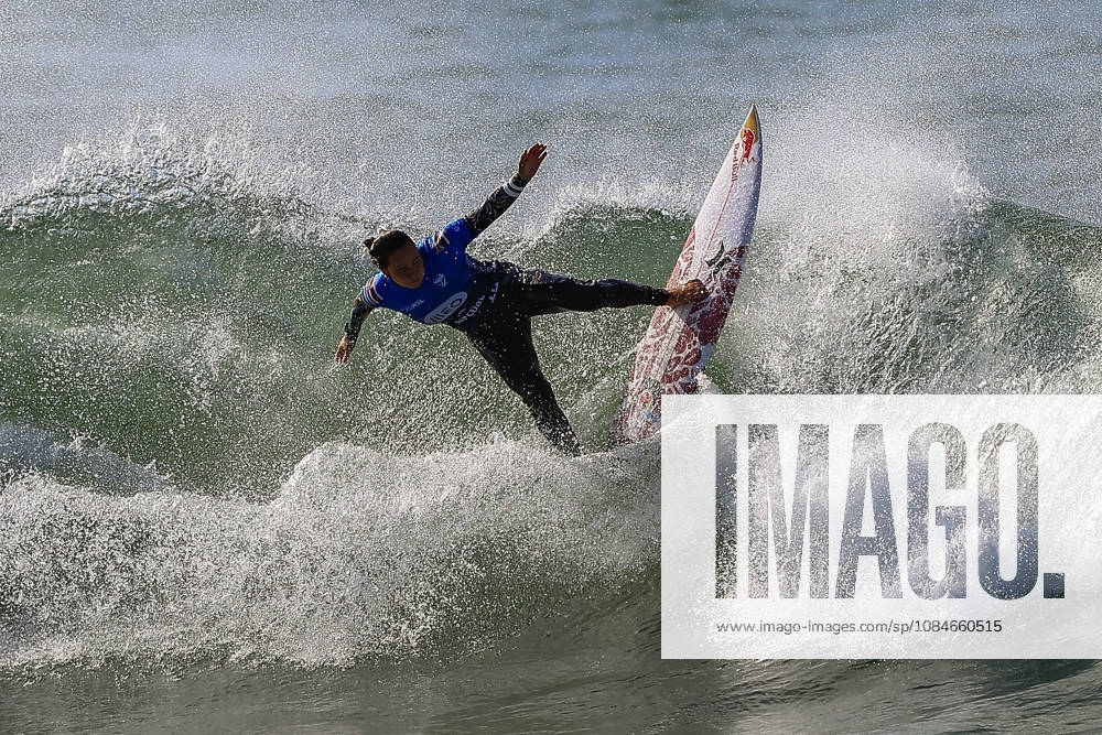 Meo Rip Curl Pro Portugal - Quarter Finals Carissa Moore of the United States enters the water during the Meo Rip Curl Pro Portugal at Praia dos Supertubos in Peniche, Portugal, on October 17, 2026.