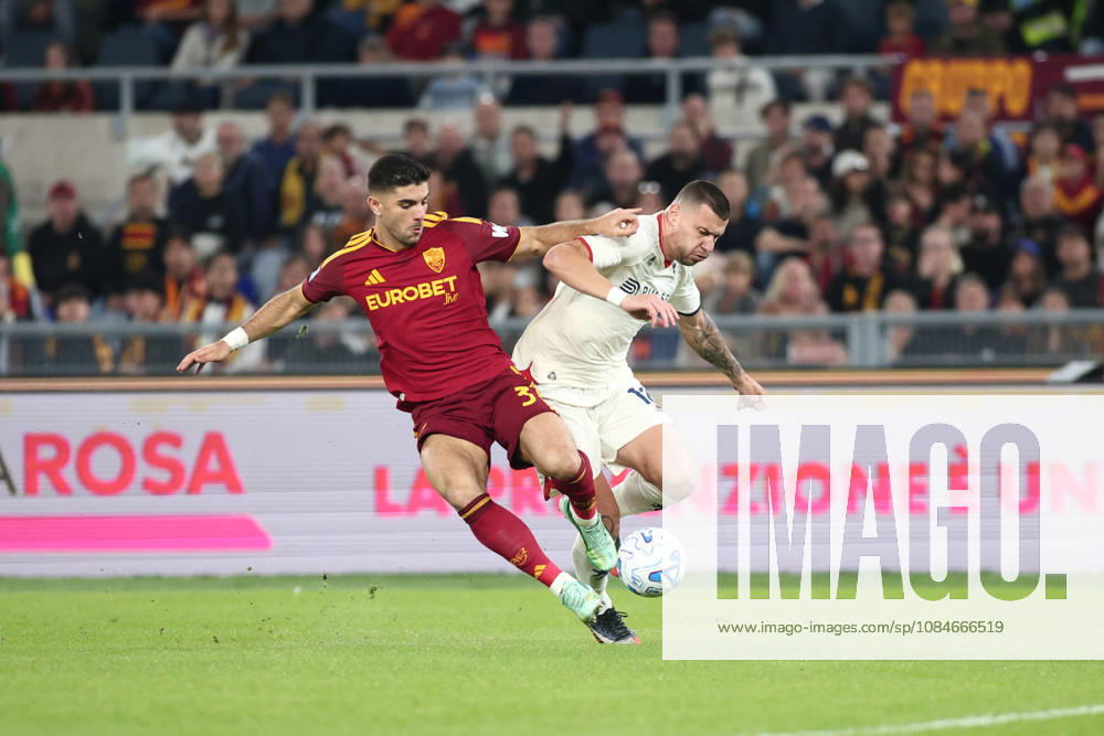 IPA89817251 - Konstantinos Koulierakis of Associazione Sportiva Roma is in action during the 2026 2027 Serie A match between A.S. Roma and Genoa Cricket and Football Club at the Stadio Olimpico in Rome, Italy.