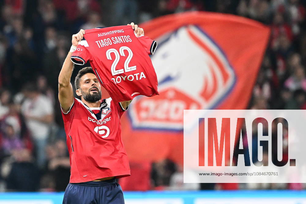 Lille OSC vs Brest Olivier Giroud (9) of Lille celebrates after scoring during the French Mc Donalds Ligue 1 season 2026 - 2027 matchday 7 game between Lille OSC and Stade Brest on October 17 , 2026 in Lille, France. (Photo by Jill Delsaux Isosport) Lille France