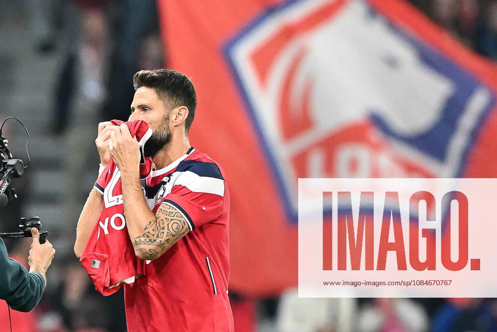 Lille OSC vs Brest Olivier Giroud (9) of Lille celebrates after scoring during the French Mc Donalds Ligue 1 season 2026 - 2027 matchday 7 game between Lille OSC and Stade Brest on October 17 , 2026 in Lille, France. (Photo by Jill Delsaux Isosport) Lille France