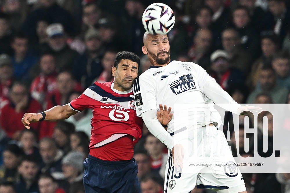 Lille OSC vs Brest Benjamin Andre (21) of Lille and Ludovic Ajorque (19) of Brest pictured during the French Mc Donalds Ligue 1 season 2026 - 2027 matchday 7 game between Lille OSC and Stade Brest on October 17 , 2026 in Lille, France. (Photo by Jill Delsaux Isosport) Lille France