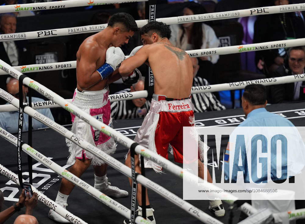 BOXING: Marco Romero vs Matias Ferreira in Las Vegas LAS VEGAS, NEVADA - OCTOBER 17: Marco Romero (in pink&white short) knock Matias Ferreira (in red&white short) out in the first round of 8 during their super middleweight fight on Saturday night at the Chelsea of The Cosmopolitan in Las Vegas, Nevada, United States on October 17, 2026. Tayfun Coskun Anadolu Nevada United States. Editorial use only. Please get in touch for any other usage.