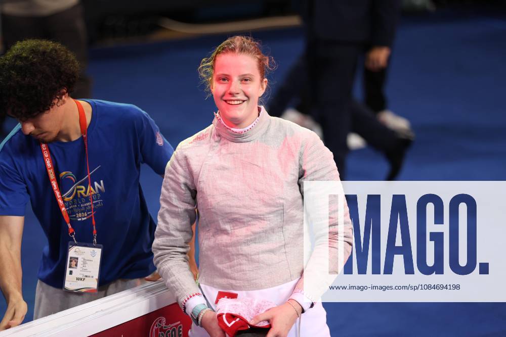 FIE Fencing World Cup in Algeria ORAN, ALGERIA - OCTOBER 18: French fencer Toscane Tori celebrates after defeating Bulgaria s Yoana Ilieva 15-12 in the women s individual sabre final at the FIE Fencing World Cup at the Miloud Hadefi Olympic Complex in Oran, Algeria, on October 18, 2026. Tori claims her first career World Cup title. Farouk Batiche Anadolu Oran Algeria. Editorial use only. Please get in touch for any other usage.