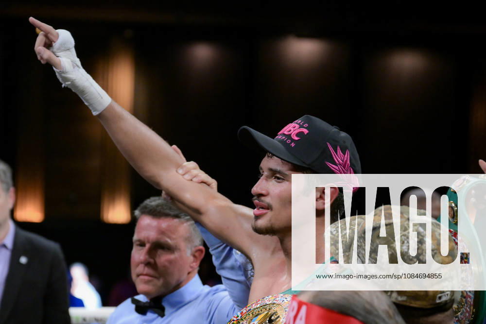 SEBASTIAN FUNDORA defeats ERMAL HADRIBEAJ via KO in round 12 at the Chelsea of The Cosmopolitan in Las Vegas. Las Vegas USA - ZUMAo117 20261018_zsp_o117_011