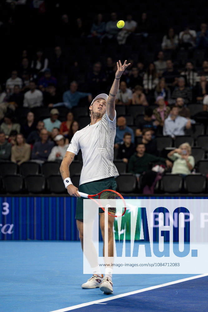TENNIS : ATP, Tennis Herren 250 - Grand Tennis AURA - Decines (France) 18 10 2026 Kyrian Jacquet (Fra) faces Sascha Gueymard (FRA) during the qualifying tournament of the Auvergne Rhône-Alpes Grand Prix at the LDLC Arena in Décines on October 18, 2026. Photo Sandrine Thesillat PsNewZ