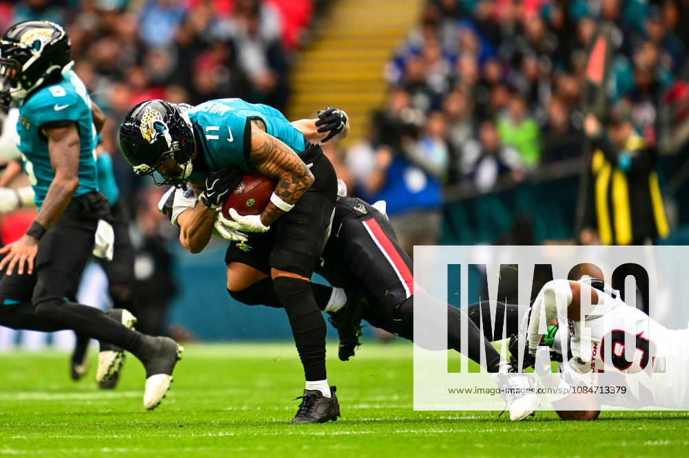 Jacksonville Jaguars v Houston Texans, International Series Parker Washington (11) of Jacksonville Jaguars runs with the ball during the International Series match between Jacksonville Jaguars and Houston Texans at Wembley Stadium, London, UK on 18 October 2026. Editorial use only ,