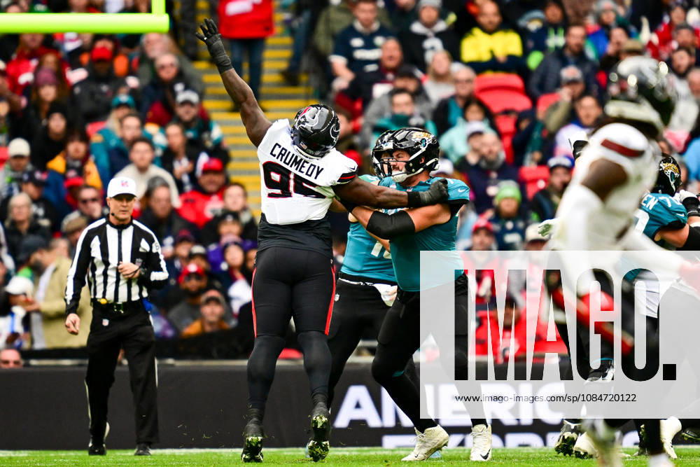 Jacksonville Jaguars v Houston Texans, International Series Jaden Crumedy (95) of Houston Texans during the International Series match between Jacksonville Jaguars and Houston Texans at Wembley Stadium, London, UK on 18 October 2026. Editorial use only ,