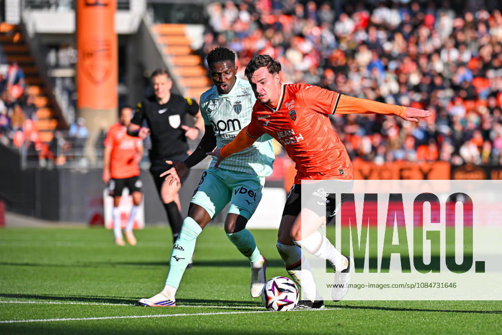 FC Lorient v AS Monaco - Ligue 1 McDonald s 2026 2027 Gabin BERNARDEAU of Lorient and Lamine CAMARA of Monaco uring Ligue 1 McDonald s match between Lorient and Monaco at Stade du Moustoir on October 18, 2026 in Lorient, France. Lorient France