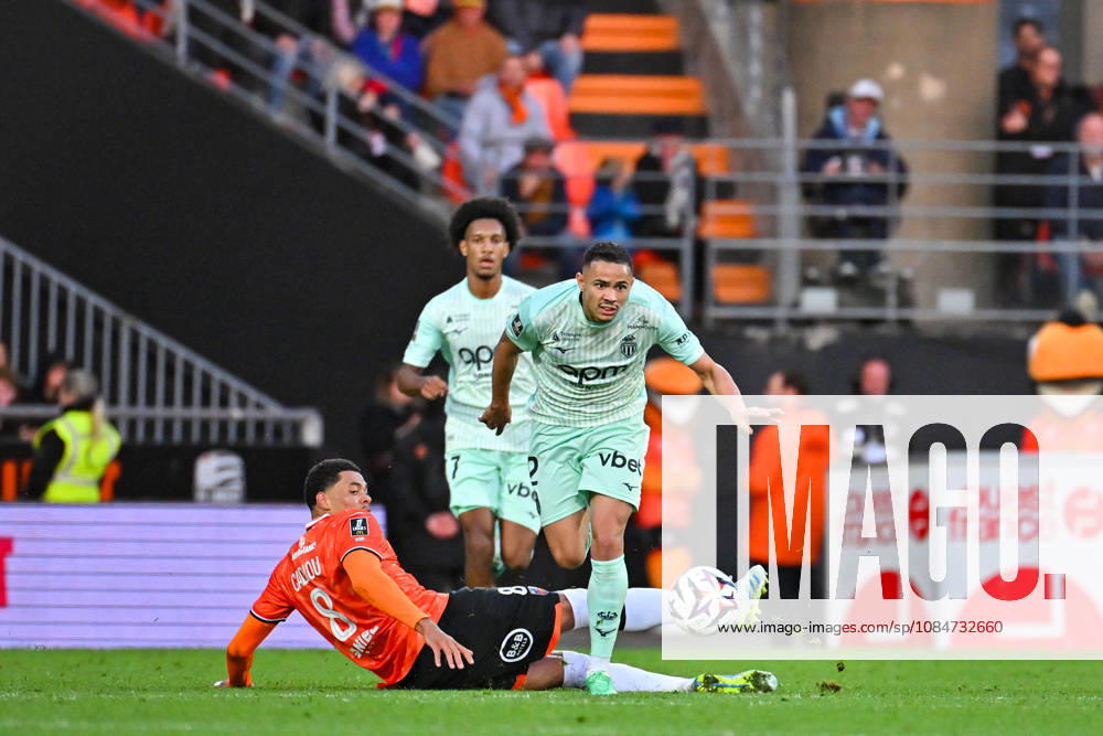FC Lorient v AS Monaco - Ligue 1 McDonald s 2026 2027 VANDERSON of Monaco and Noah CADIOU of FC Lorient during Ligue 1 McDonald s match between Lorient and Monaco at Stade du Moustoir on October 18, 2026 in Lorient, France. Lorient France