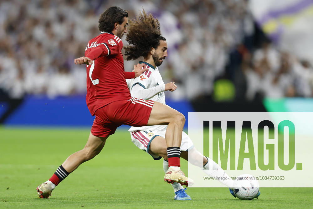Marc Cucurella (Real Madrid CF) and Juan Iglesias (Sevilla FC) battle for the ball during the LaLiga EA Sports match between Real Madrid CF and Sevilla FC at Estadio Santiago Bernabéu on October 18, 2026 in Madrid, Spain. (Photo by Manu Reino DeFodi Images) -