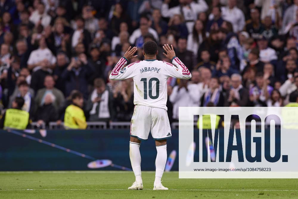 Kylian Mbappe (Real Madrid CF) celebrates a goal during the LaLiga EA SPORTS 2026 2027 match between Real Madrid CF and Sevilla FC..Final score: Real Madrid CF 4-1 Sevilla FC. Madrid Spain - ZUMAs197 20261018_aaa_s197_250
