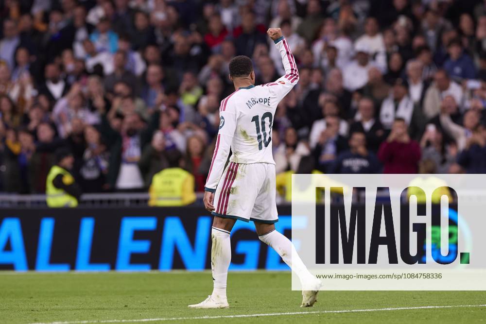 Kylian Mbappe (Real Madrid CF) celebrates a goal during the LaLiga EA SPORTS 2026 2027 match between Real Madrid CF and Sevilla FC..Final score: Real Madrid CF 4-1 Sevilla FC. Madrid Spain - ZUMAs197 20261018_aaa_s197_231