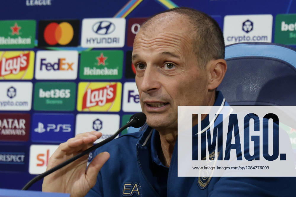 Press conference, PK, Pressekonferenz SSC Napoli Napolis Italian coach Massimiliano Allegri during the SSC Napoli press conference the day before the Champions League football match against Bodo Glimt at the Diego Armando Maradona stadium in Napoli on 19, October, 2026. ABP11815