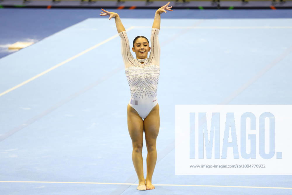 MAIANA PRAT of Team France reacts after performing on the Floor Exercise during the Women s Qualification subdivision 6 10 of the 54th Artistic Gymnastics World Championships at the Ahoy Arena in Rotterdam, Netherlands. Rotterdam Netherlands - ZUMAc179 20261019_zep_c179_048