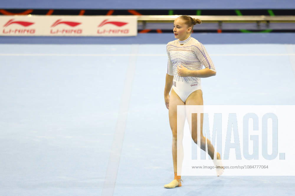 ELENA COLAS of Team France looks a bit disappointed after performing on the Floor Exercise during the Women s Qualification subdivision 6 10 of the 54th Artistic Gymnastics World Championships at the Ahoy Arena in Rotterdam, Netherlands. Rotterdam Netherlands - ZUMAc179 20261019_zep_c179_063