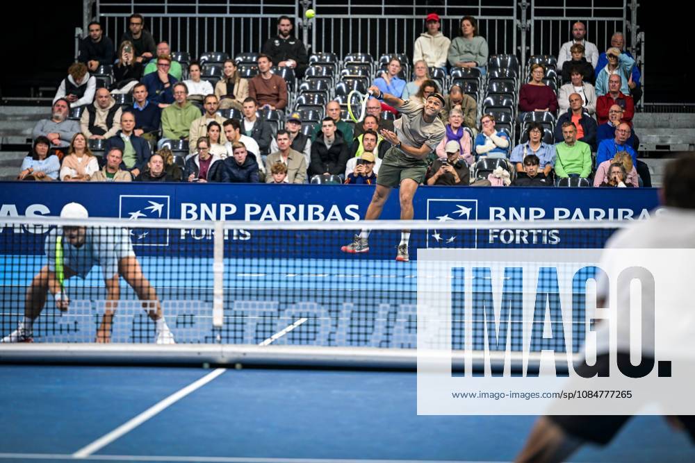 Sadio Doumba of France pictured in action during the European Open ATP, Tennis Herren tennis tournament in Brussels, on 19 October. This year s edition of the tournament is taking place from 17 to 25 October DAVIDxPINTENS x190297906x