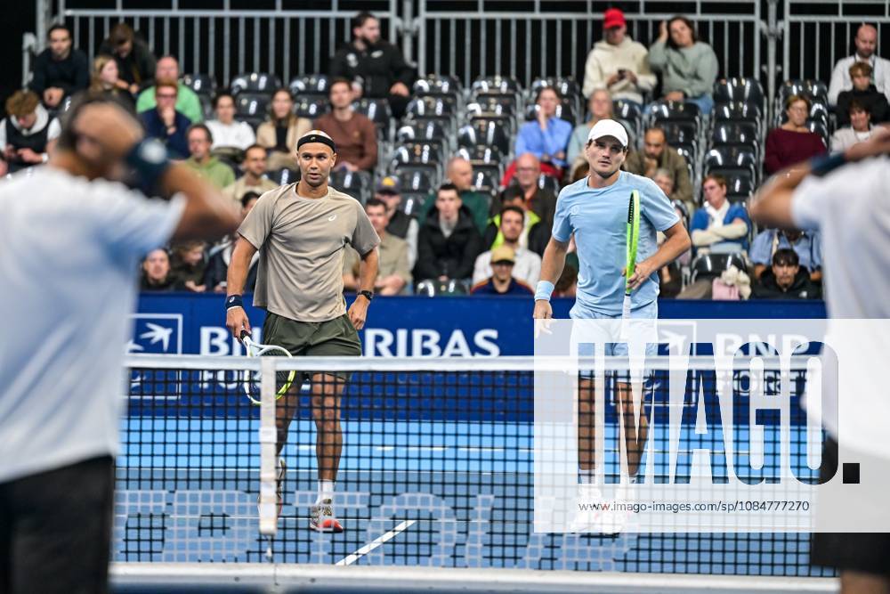 Bart Stevens of The Netherlands, Sadio Doumba of France pictured during the European Open ATP, Tennis Herren tennis tournament in Brussels, on 19 October. This year s edition of the tournament is taking place from 17 to 25 October DAVIDxPINTENS x190297940x