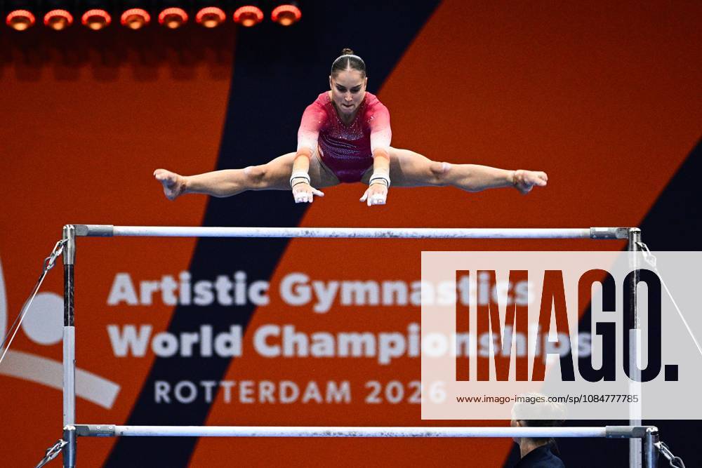 Netherlands Artistic Gymnastics World Championships Qualifiers 9268337 19.10.2026 Vera van Pol of the Netherlands competes on the uneven bars during the women s qualification of the 2026 World Artistic Gymnastics Championships in Rotterdam, the Netherlands. Alexey Filippov Sputnik Rotterdam Netherlands