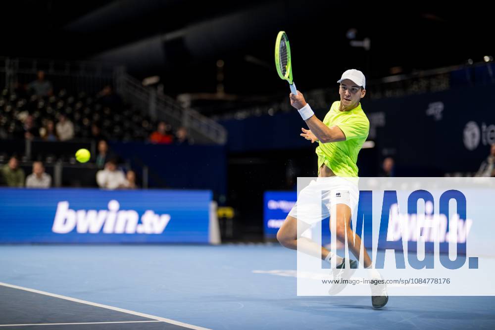 Andrea Guerrieri of Italy pictured in action during the European Open ATP, Tennis Herren tennis tournament in Brussels, on Monday 19 October. This year s edition of the tournament is taking place from 17 to 25 October JASPERxJACOBS x190304943x