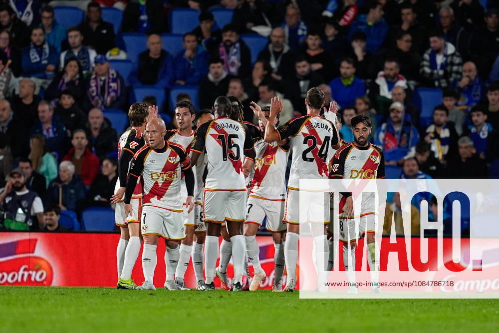 Alvaro Garcia of Rayo Vallecano celebrates after scoring his team s first goal with teammates during the Spanish League, LaLiga EA Sports, football match between Getafe CF and Rayo Vallecano at Coliseum de Getafe stadium on October 19, 2026, in Getafe, Spain. Getafe CF V Rayo Vallecano - LaLiga EA Sports - ZUMAa181 20261019_zaa_a181_030