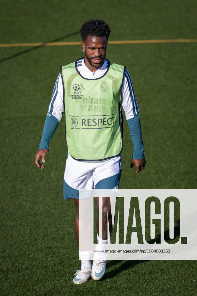 Real Madrid CF Training Session And press conference, PK, Pressekonferenz - UEFA Champions League 2026 27 League Phase MD3 MADRID, SPAIN - OCTOBER 20: Vinicius Junior of Real Madrid CF is seen training during the training session on day ahead of the UEFA Champions League 2026 27 League Phase MD3 at Ciudad Real Madrid on October 20, 2026 in Valdebebas, Spain. Valdebebas Ciudad Real Madrid Madrid Spain
