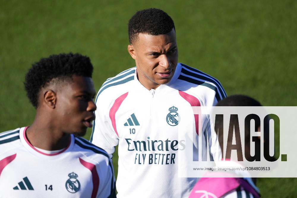 REAL MADRID CF v RB LEIPZIG. CHAMPIONS LEAGUE 2026 2027. ROUND 3. Real Madrid CF s Kylian Mbappe during training session prior to the Champions League round 3 match against RB Leipzig. October 20 2026. (ALTERPHOTOS Acero) MadridSpain