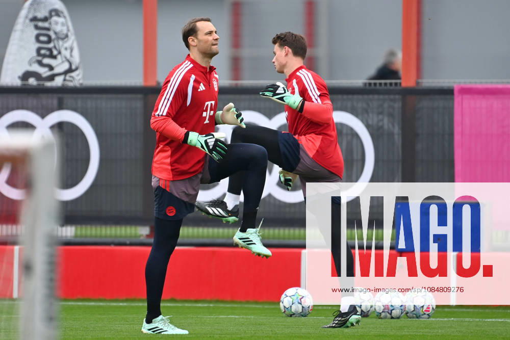 Manuel NEUER (Torwart Bayern Muenchen), re:Torwart Jonas URBIG (Bayern Muenchen). Fussball Champions League,Saison 2026 27, Ligaphase ABSCHLUSSTRAINING am 20.10.2026 FC Bayern Muenchen - FC Arsenal