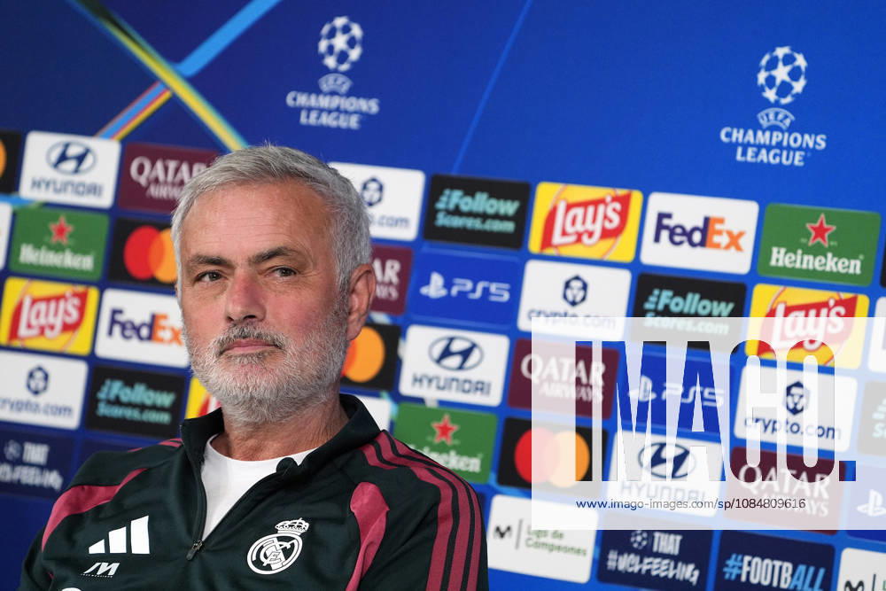 REAL MADRID CF v RB LEIPZIG. CHAMPIONS LEAGUE 2026 2027. ROUND 3. Real Madrid CF s coach Jose Mourinho in press conference, PK, Pressekonferenz after raining session prior to the Champions League round 3 match against RB Leipzig. October 20 2026. (ALTERPHOTOS Acero) MadridSpain