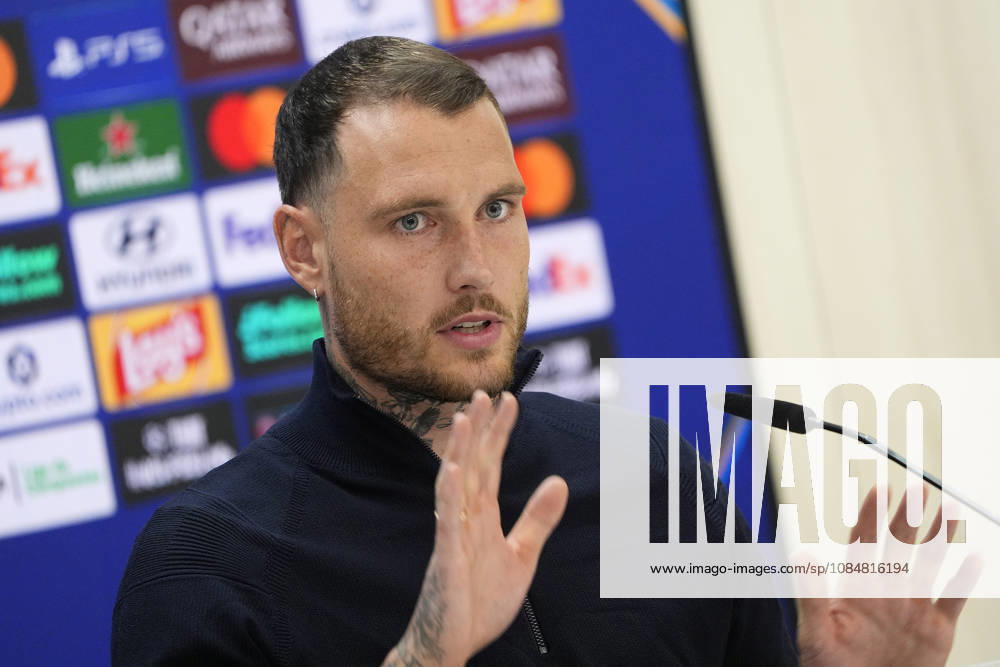 REAL MADRID CF v RB LEIPZIG. CHAMPIONS LEAGUE 2026 2027. ROUND 3. RB Leipzig s David Raum in press conference, PK, Pressekonferenz after raining session prior to the Champions League round 3 match against Real Madrid CF. October 20 2026. (ALTERPHOTOS Acero) MadridSpain