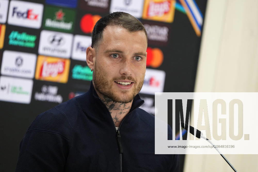 REAL MADRID CF v RB LEIPZIG. CHAMPIONS LEAGUE 2026 2027. ROUND 3. RB Leipzig s David Raum in press conference, PK, Pressekonferenz after raining session prior to the Champions League round 3 match against Real Madrid CF. October 20 2026. (ALTERPHOTOS Acero) MadridSpain