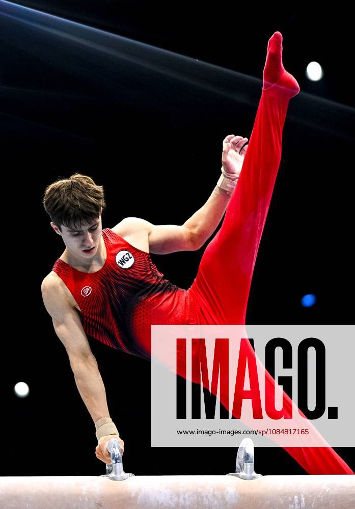 Netherlands Artistic Gymnastics World Championships 9269197 20.10.2026 Arsenii Dukhno of Team World Gymnastics Neutral Athletes 2 competes on the pommel horse during the men s team final of the 2026 World Artistic Gymnastics Championships in Rotterdam, the Netherlands. Alexey Filippov Sputnik Rotterdam Netherlands