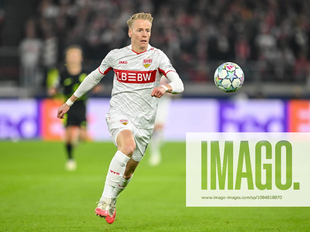 Chris Fuehrich (VfB Stuttgart) controls the Ball during the UEFA Champions League 2026 2027 match between Stuttgart and Atlético de Madrid at Arena Stuttgart on October 20, 2026 in Stuttgart, Germany. (Photo by Harry Langer DeFodi Images) -