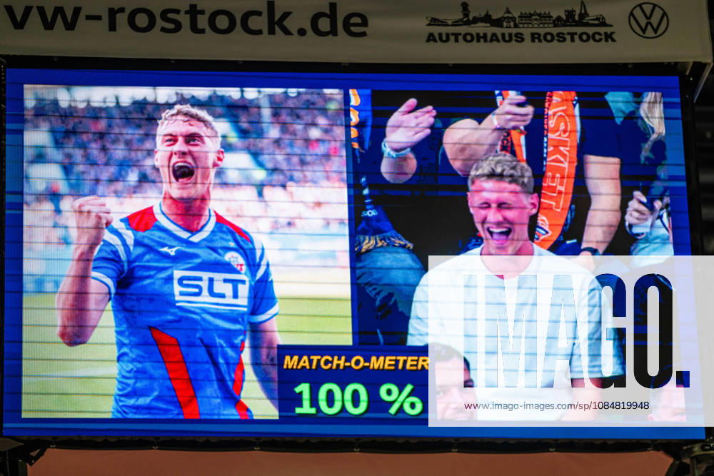 Rostock, Deutschland 20. Oktober 2026: BKT EuroCup - 2026 2027 - Gruppenphase - Gruppe A - Sp. 4 - Rostock Seawolves gegen Aris Thessaloniki Im Bild: Emil Holten (Hansa Rostock) auf der Anzeigetafel (Look-a-like Cam)