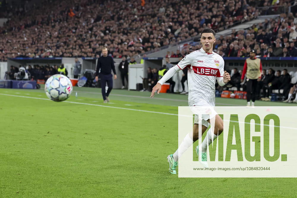 Bilal El Khannouss (VfB Stuttgart, 11) am Ball , Deutschland, Fussball, UEFA Champions League, 3. Spieltag, 2026 2027, VfB Stuttgart vs. Atletico Madrid, 20.10.2026, Stuttgart Arena Stuttgart Deutschland