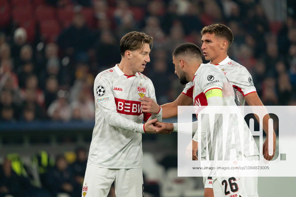 Angelo Stiller (VfB Stuttgart, 06), Deniz Undav (VfB Stuttgart, 26), Grischa Prömel (VfB Stuttgart, 21), GER, VfB Stuttgart vs. AtlÃ tico Madrid, Fussball, UEFA Champions League, Spieltag 3, Spielzeit 2026 2027, 20.10.2026, GER, VfB Stuttgart vs. AtlÃ tico Madrid, Fussball, UEFA Champions League, Spieltag 3, Spielzeit 2026 2027, 20.10.2026, Stuttgart