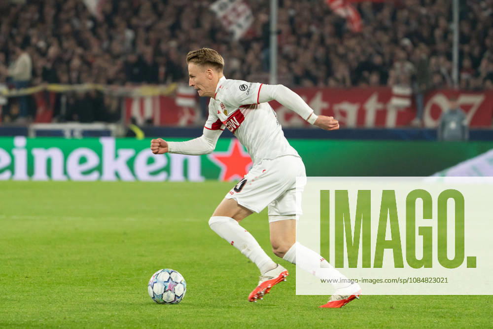 Chris Führich (VfB Stuttgart, 10) am Ball, Aktion, Dribbling, dribbeln, Angriff, GER, VfB Stuttgart vs. Atlà tico Madrid, Fussball, UEFA Champions League, Spieltag 3, Spielzeit 2026 2027, 20.10.2026, GER, VfB Stuttgart vs. Atlà tico Madrid, Fussball, UEFA Champions League, Spieltag 3, Spielzeit 2026 2027, 20.10.2026, Stuttgart